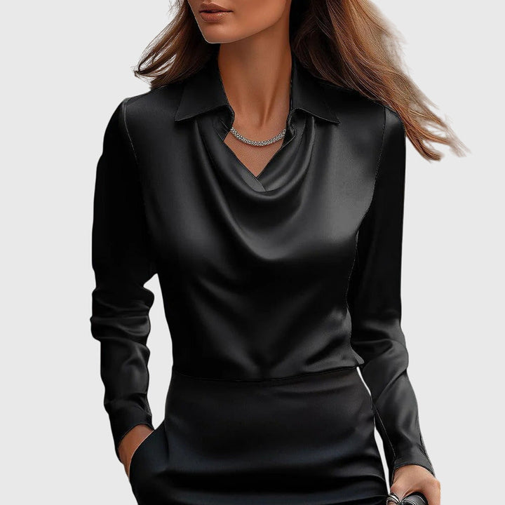 MAURINA | BLOUSE WITH DRAPED COLLAR