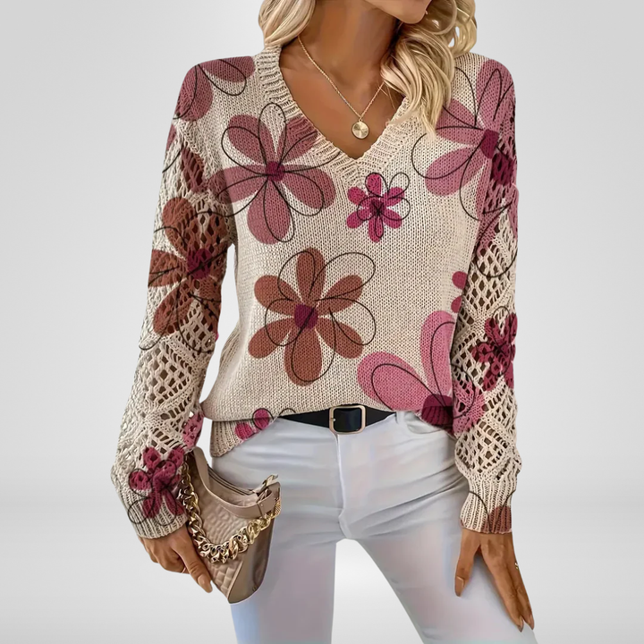 Luana | Floral Knit Sweater