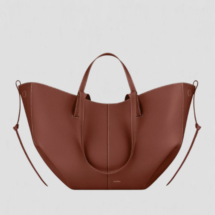ELVINA | RUCHED SIDE STRUCTURED TOTE BAG