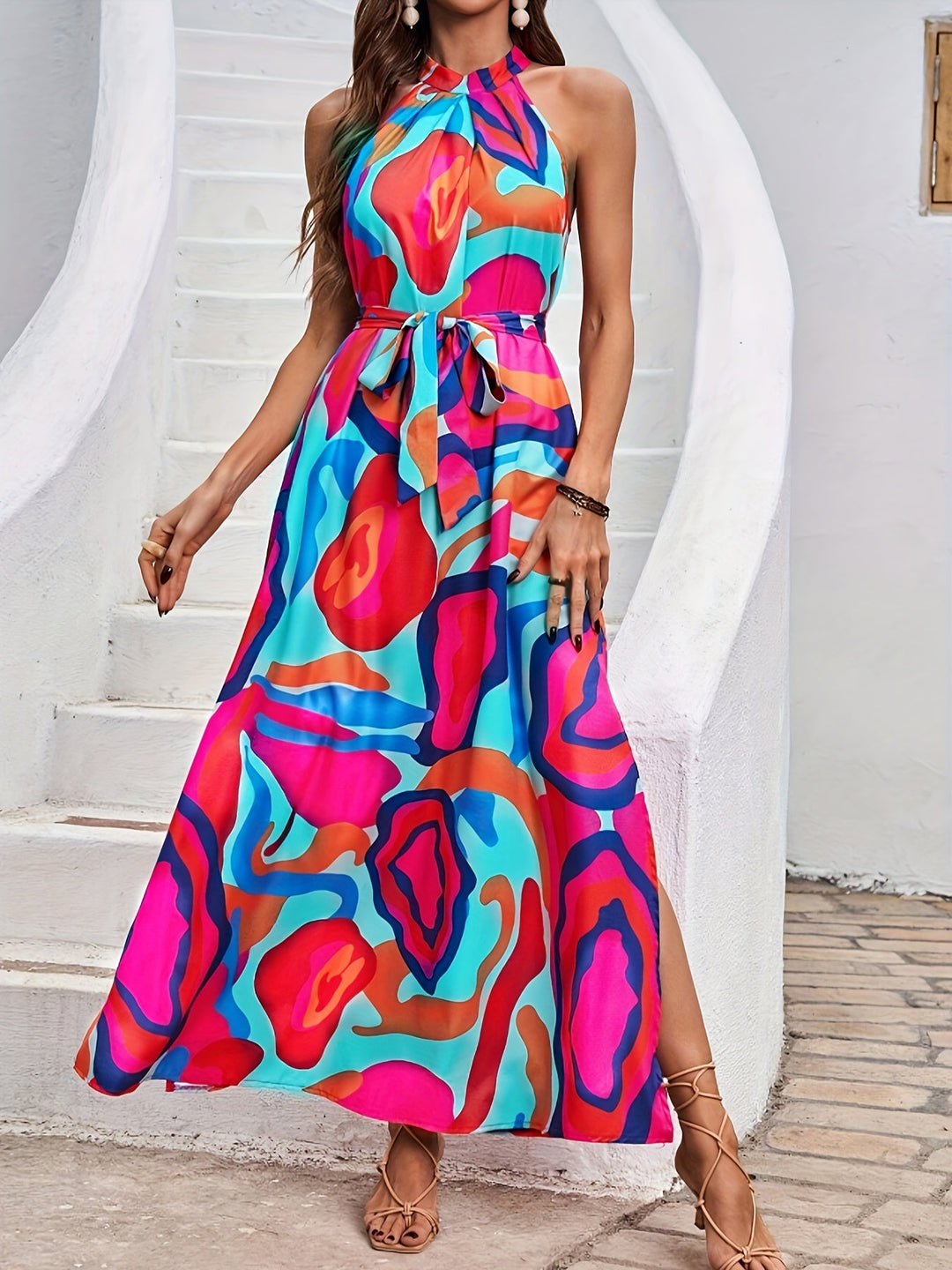Talia | Elegant Halter Maxi Dress