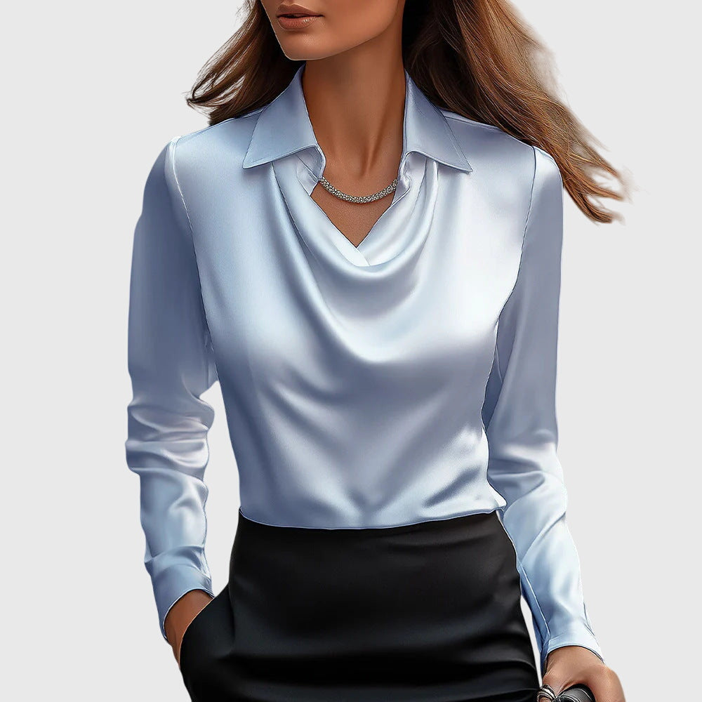 MAURINA | BLOUSE WITH DRAPED COLLAR