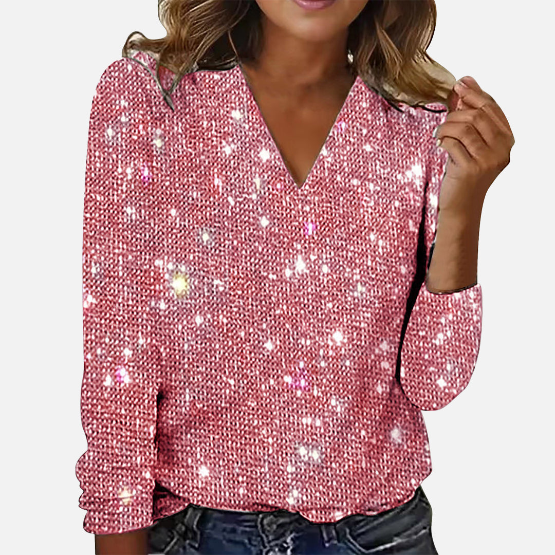 Jamie | V-Neck Diamond Blouse