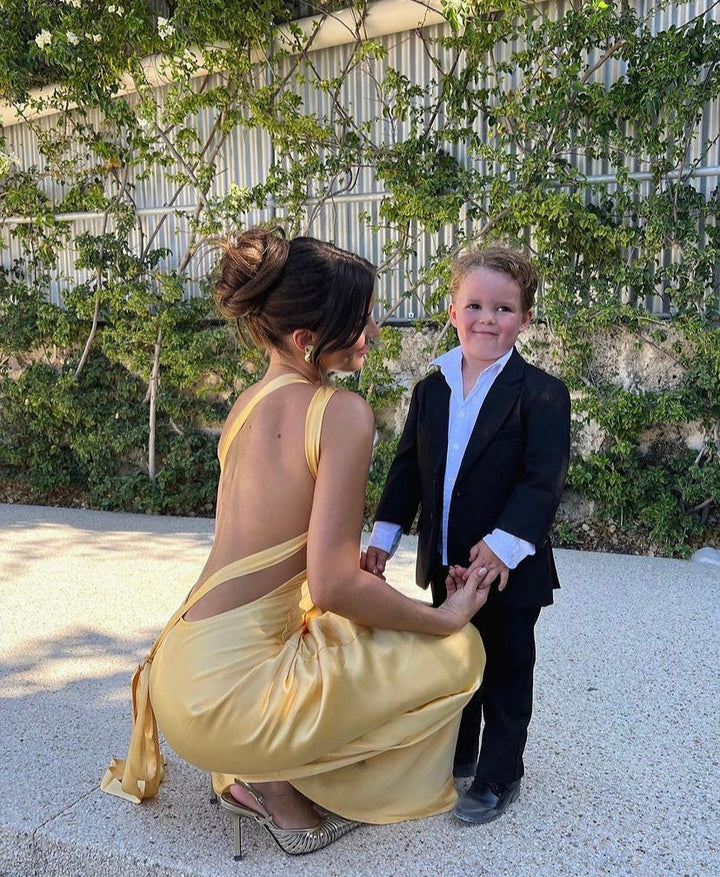 Paulina | Elegant Lace Up Off-Shoulder Dress