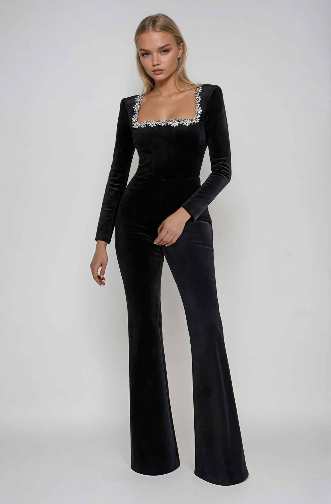 Tyla - Neck-Detail Solid Jumpsuit