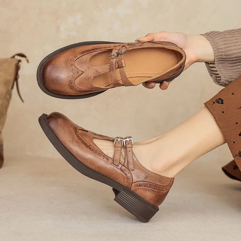 Leona | Classic Leather Mary Jane Shoes