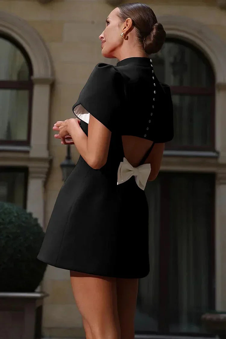 Fia | Elegant Petal Sleeves Mini Dress