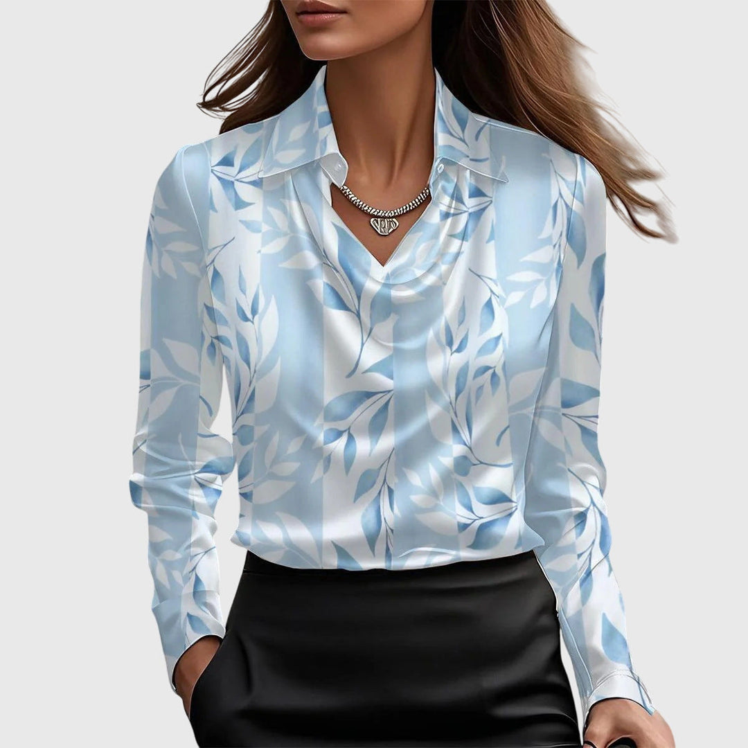 MAURINA | BLOUSE WITH DRAPED COLLAR