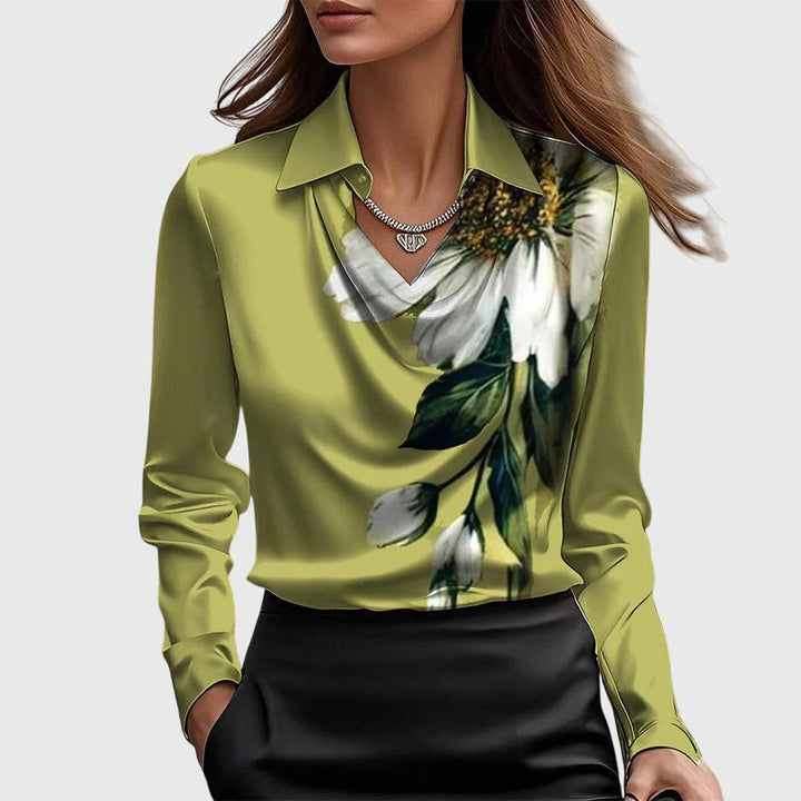 MAURINA | BLOUSE WITH DRAPED COLLAR